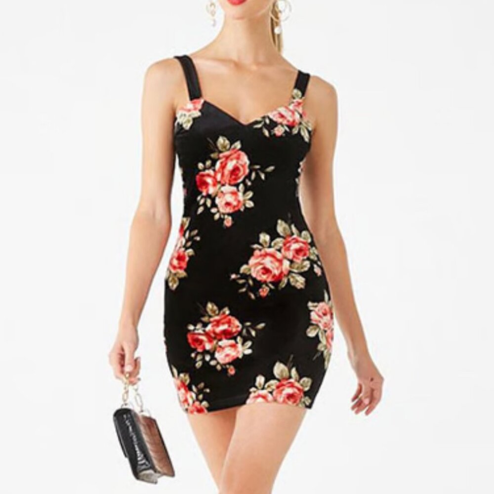 ⭐️Bodycon Floral Chic Flower Club Mini Hipster Boho Hippie Artsy Party Hip Dress